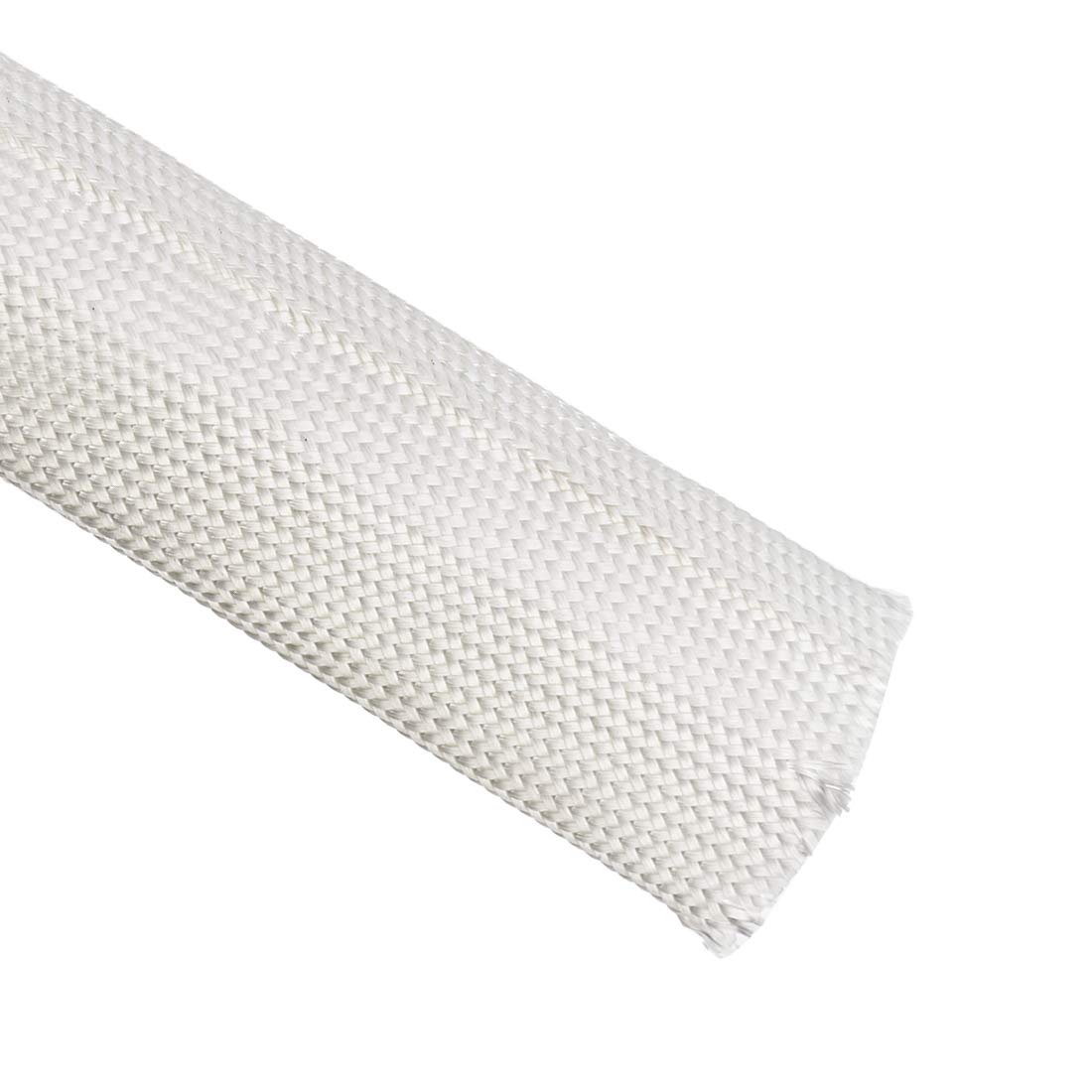 uxcell Insulation Braid Sleeving, 3.3Ft-25mm High TEMP Fiberglass Sleeve White