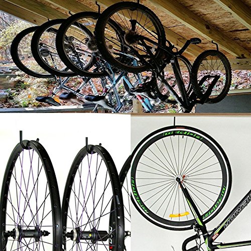 Dirza Bike Hooks Bike Rack Hanger for Garage Wall Ceiling Storage - Soft Coating Set of 8