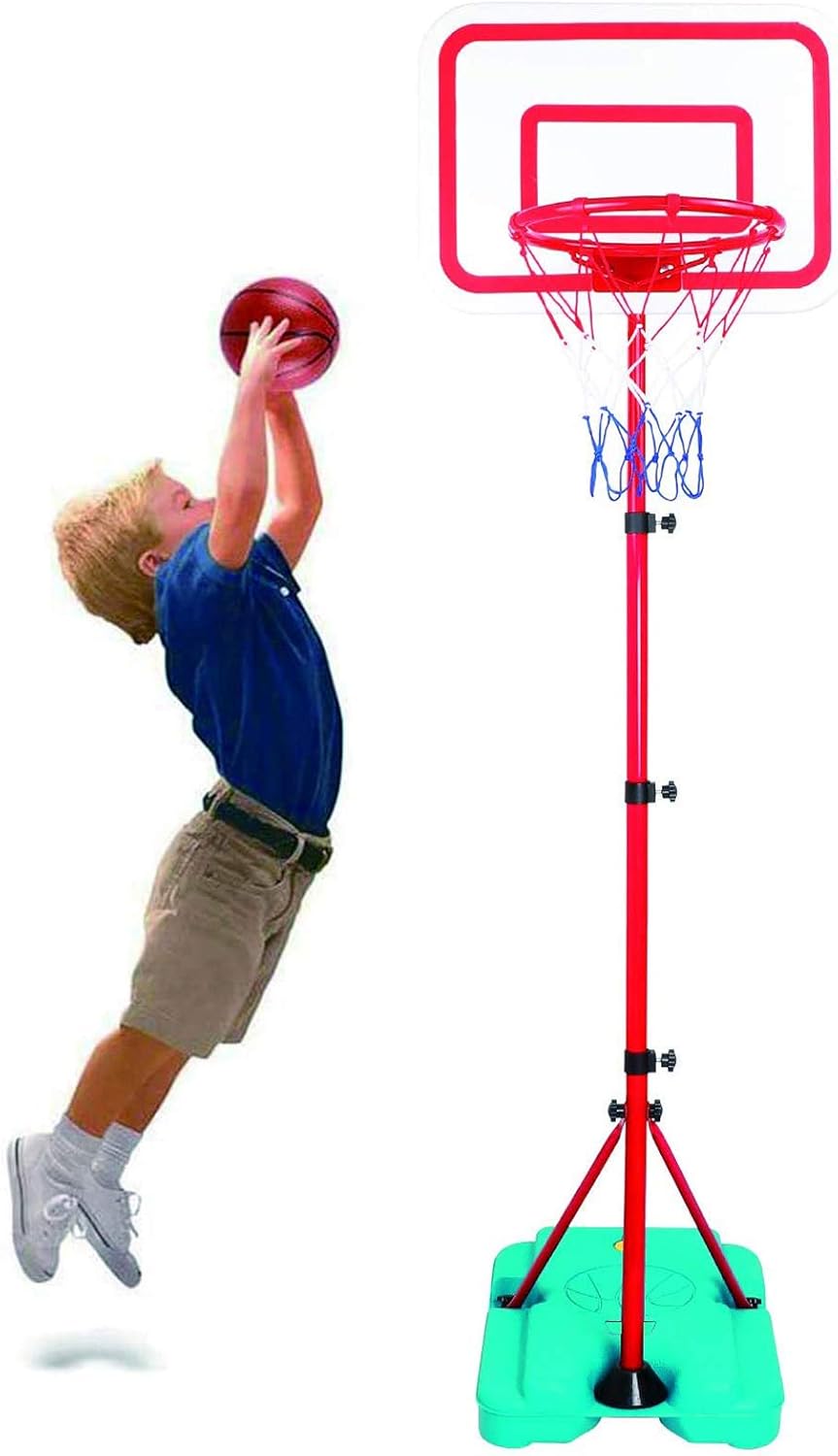 HAHAKEE Juego de aro de Baloncesto para niños Bomba de Aire y Bolsa de Arena Soporte de