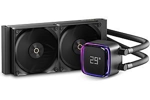 Iota L24 BK Liquid CPU Cooler with Digital Display,240mm AIO Water Cooling System with ARGB Efficient Pump,TDP 280W,Low-Noise