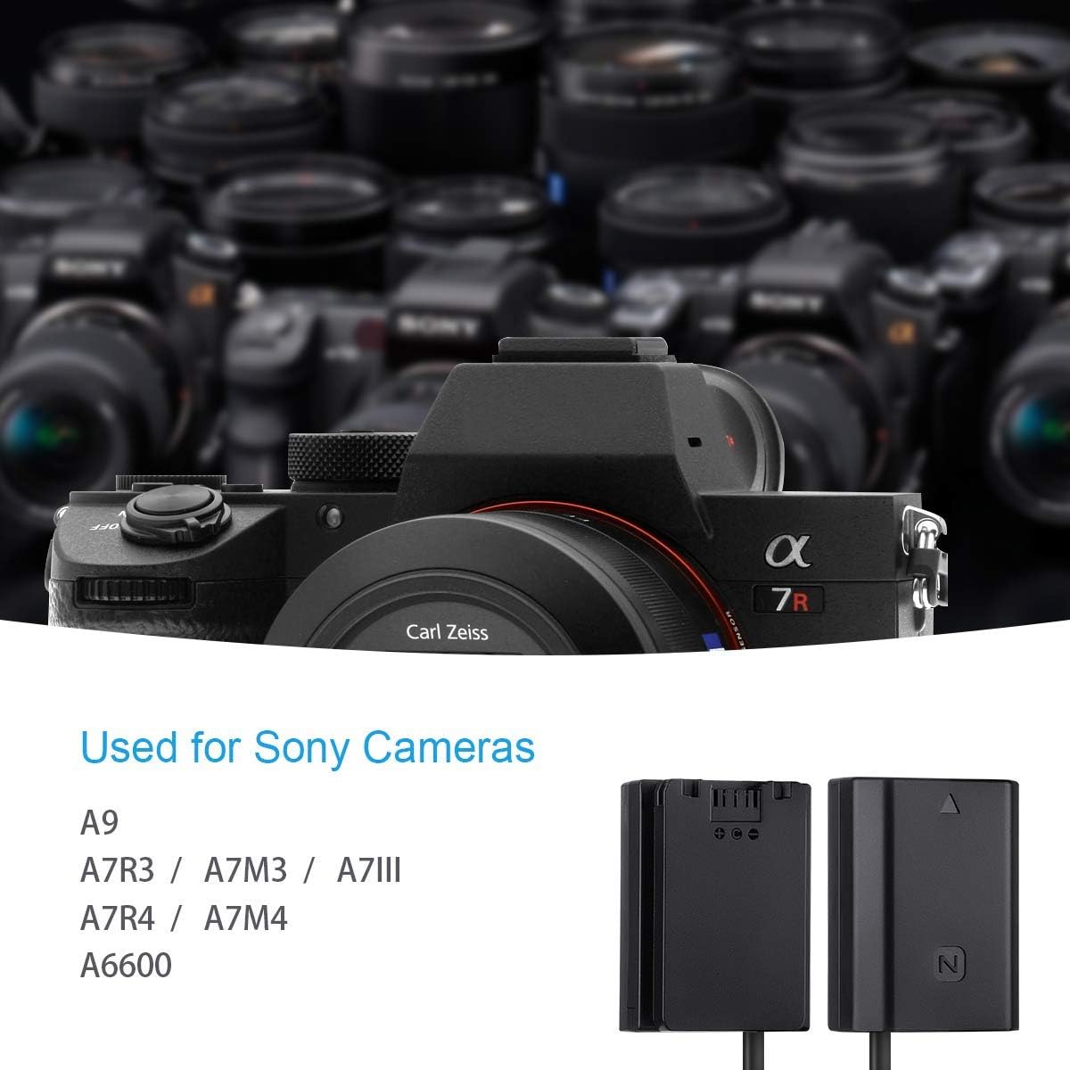 Fomito NP-FZ100 AC Power Adapter Kit Replacement for Sony BC-QZ1 Battery Charger, Compatibe with Alpha A7 III, A7R III, A9 - Image 3