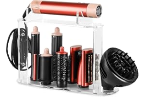 Storage Holder Compatible with Dyson Airwrap Styler Accessories, Upgraded Acrylic 7 Holes Countertop Organizer Stand, Desktop