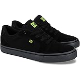 DC Men's Anvil Casual Skate Sneaker, Black/Lime, 11.5