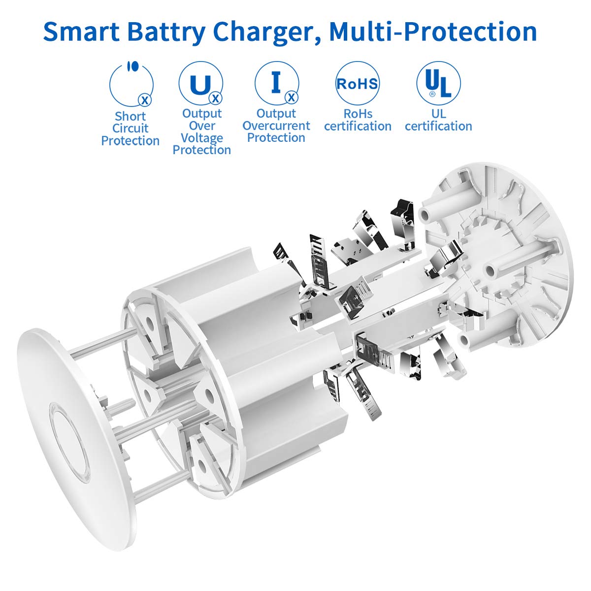 RCR123A Rechargeable Batteries and Charger, Keenstone 12Pcs 3.7V 700mAh Li-ion Battery w/ 8-Ports Charger and Camera Skin for Arlo VMS3030/3230/3330/3430/3530 Security Cameras
