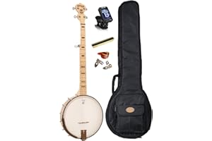 Deering Goodtime 5-String Openback Banjo Art Deco Inlay Bronze Powder Coat Hardware Open Back with Instrument Alley Bag, Tuner, Mute, Picks Combo - Made in the USA