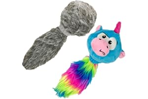 Hyper Pet Doggie Tail & Unicorn Pal Interactive Plush Dog Toys - 2 Pack Value Pack (Interactive Toy That Wiggles, Vibrates & Barks Dog Toys for Boredom & Stimulating Play) Colors May Vary