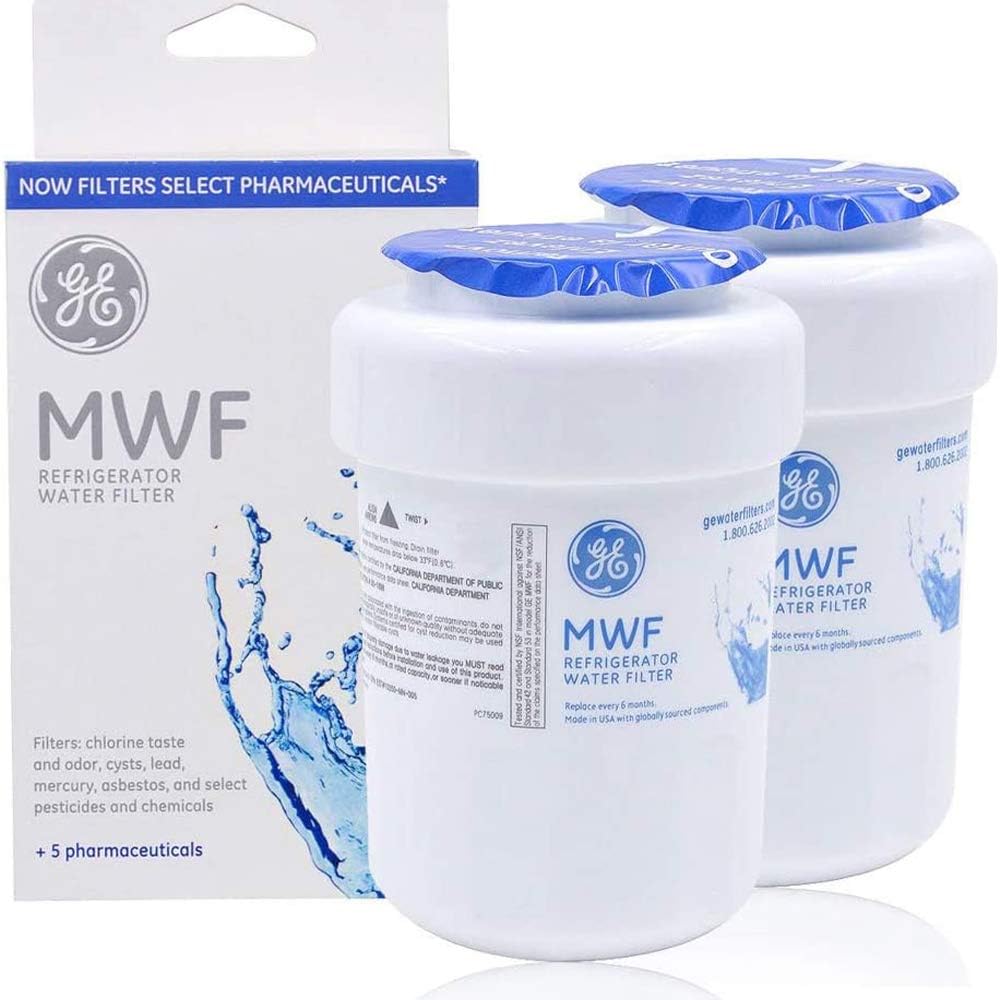 MWF Refrigerator Water Filter for GE Replacement Compatible With GE MWF MWFP MWFA GWF Refrigerator Water Filter (2 Packs): Kitchen & Dining