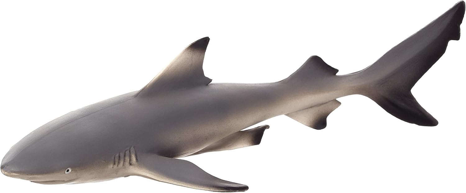 MOJO Black Tip Reef Shark Sealife Animal Fish Model Toy Figure, Multicolor
