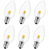Visther C7 LED-COB Night Light Bulbs, E12 Base Candelabra Replacement Bulb, Warm White String Light, 0.6W Equivalent 7W (6 Pack)