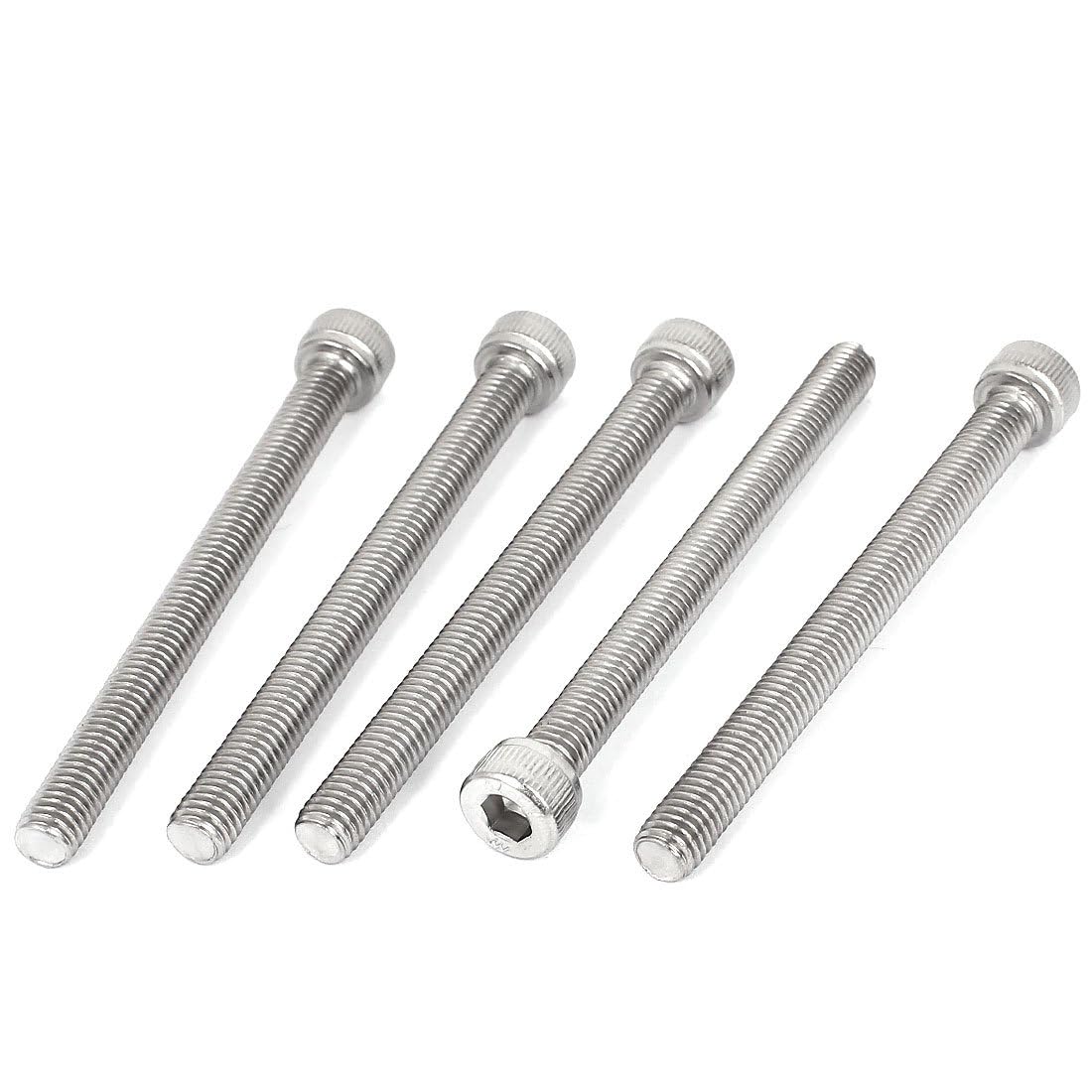 TOP-VIGOR 5Pcs Hexagon Socket Head Cap Screws, M8 x 90mm 304 Stainless Steel Replacement Machine Fastener Screws for Bicycle Motorcycle Repair, Professionals Landlords Repairmen