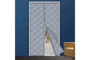 WENT Magnetic Thermal Insulated Door Curtain, Various Sizes, Wind and Cold Proof, Pet Friendly, Suitable for Air-Conditioned Rooms and Heated Rooms, Curtain Size is 38"x83" Grey, Fit Door Size 36"x81"