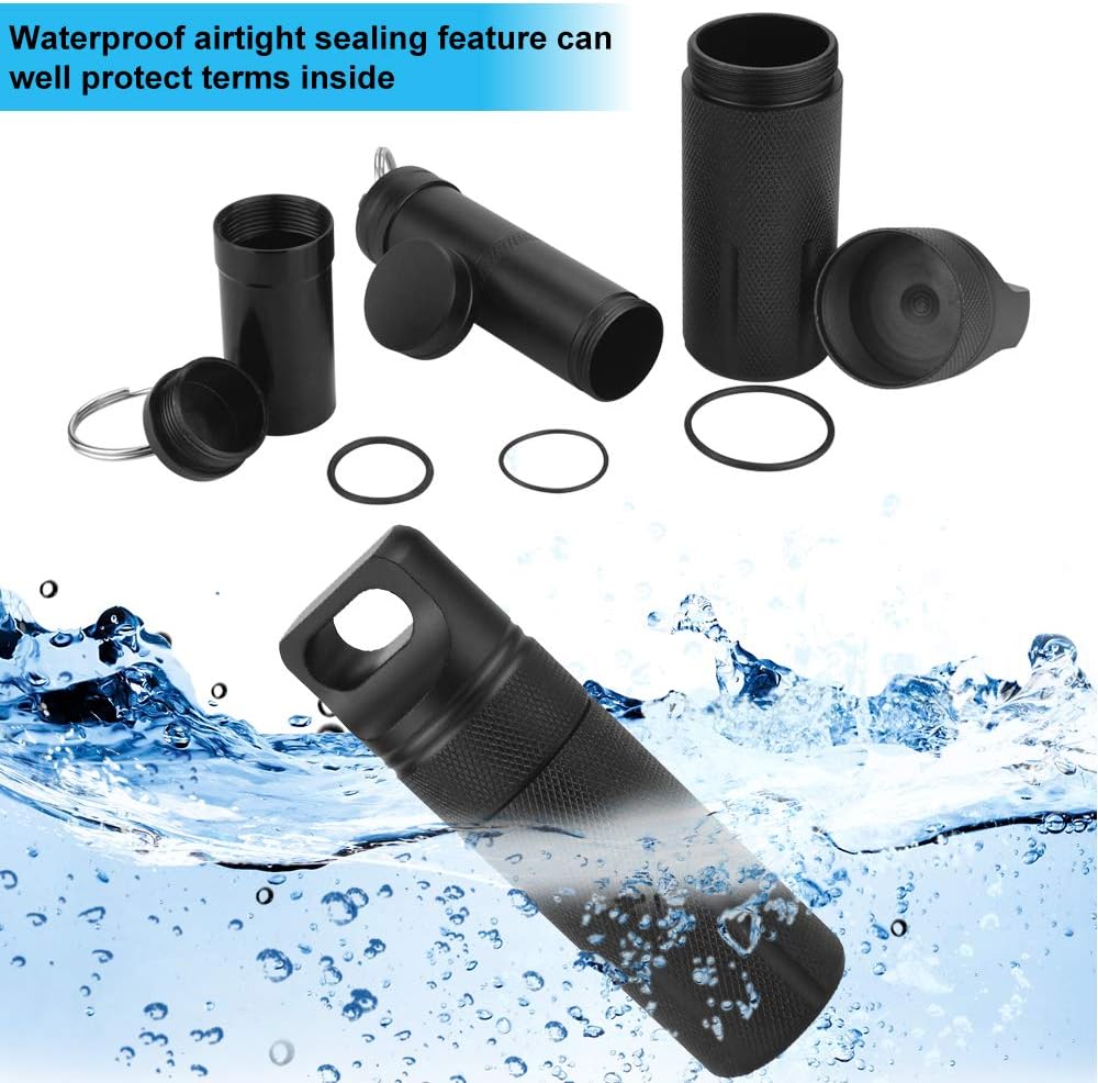 KLYNGTSK 3 PCS Waterproof Aluminum Pill Box Pill Box Keyring Pocket Pill Case Portable Travel Pills Organiser Case Container Pill s Holder Medicine Case with Keychain for Outdoor Travel Camping - Image 5