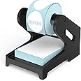 PONNOR Label Holder Thermal Label Holder for Rolls and Fanfold Labels Shipping Label Stand Desktop Printer Accessory Supplies for Home, Office (Black)