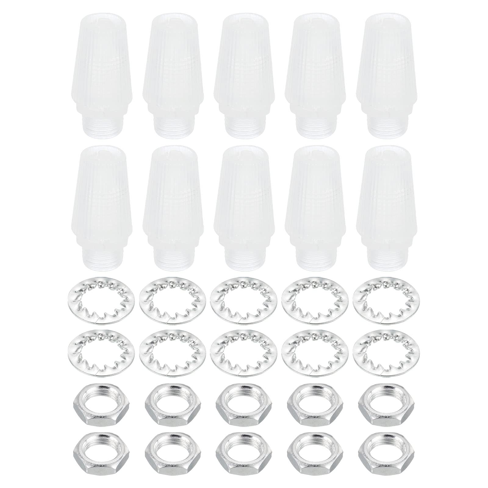 PATIKIL Lighting Cord Grips Connector, Carbon Steel Light Cable Glands, 10Pcs for Wiring Hanging Light Ceiling Pendant Lamp, Clear