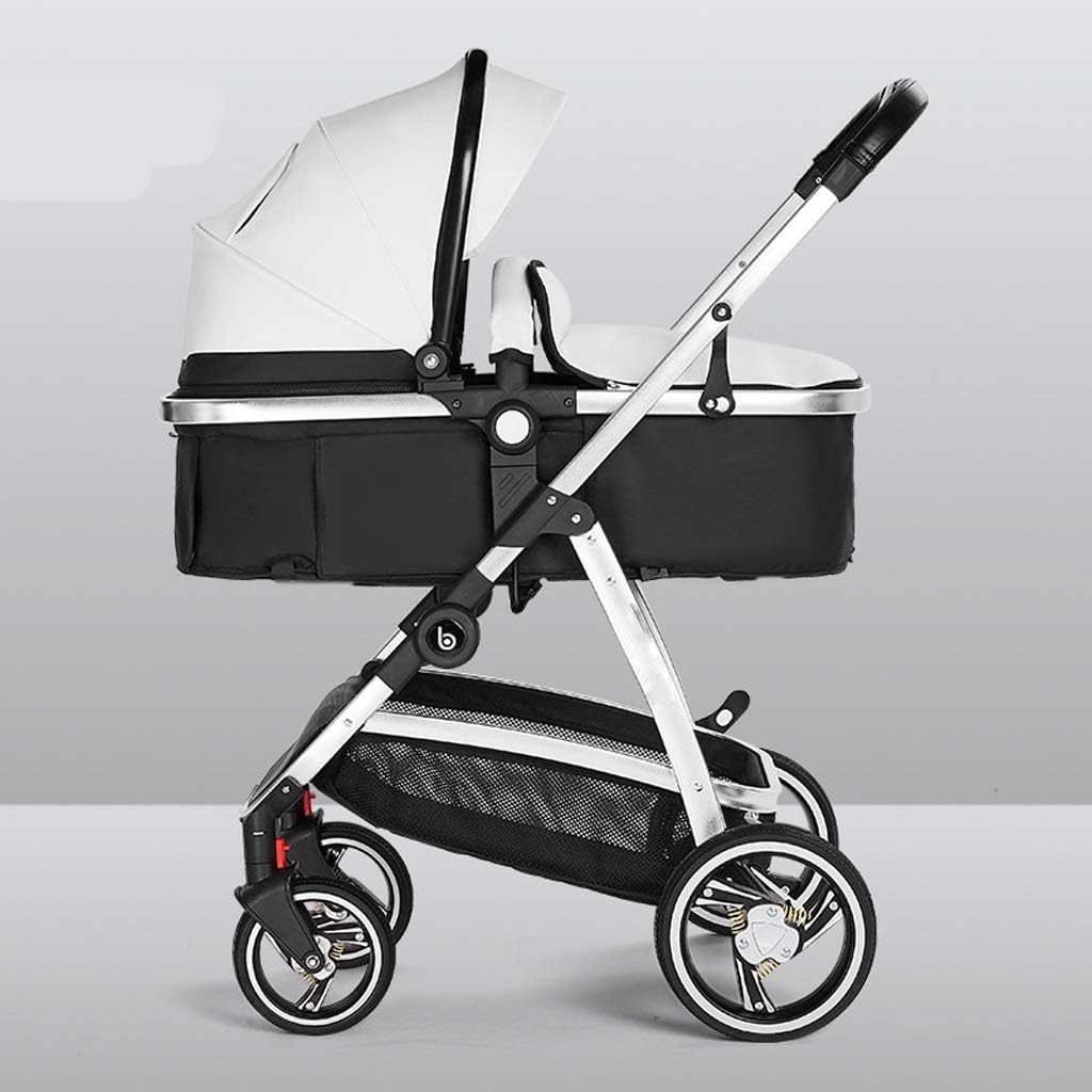 white leather pram