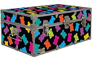 C&N Footlockers Designer Storage Trunk - Food Themes - 32 x 18 x 13.5 Inches - Durable and Built to Last - Lockable (Gummy Bears)