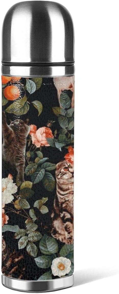 Amazon 可愛い 花柄 猫柄 水筒 マグボトル サーモスカップ 500ml 直飲み ステンレス ボトル ボトルコップタイプ 軽量 大容量 真空断熱 ケータイマグ ボトル コップ 付き 水筒 マグボトル オンライン通販