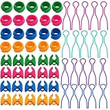 Bobbin Clamps Holders, KangNa 60 Pieces - Bobbin Holder Clips/Bobbin Thread Clamps/Peel Thread Spool Huggers for Embroidery Quilting Sewing Accessory organizing - Pink, Green, Blue, Orange