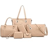 OTMIPIML Purses and Handbags for Women Synthetic Leather Tote Crossbody Bags Satchel Purses Set 6pcs | Set, 6pcs, Set, 6pcs