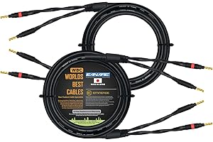 WORLDS BEST CABLES 10 Foot - Canare 4S11 – Audiophile Grade - HiFi Star-Quad Speaker Cable Pair with Eminence Gold Banana Connectors
