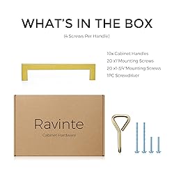 Ravinte 10 Pack Square Bar Kitchen Cabinet Handles