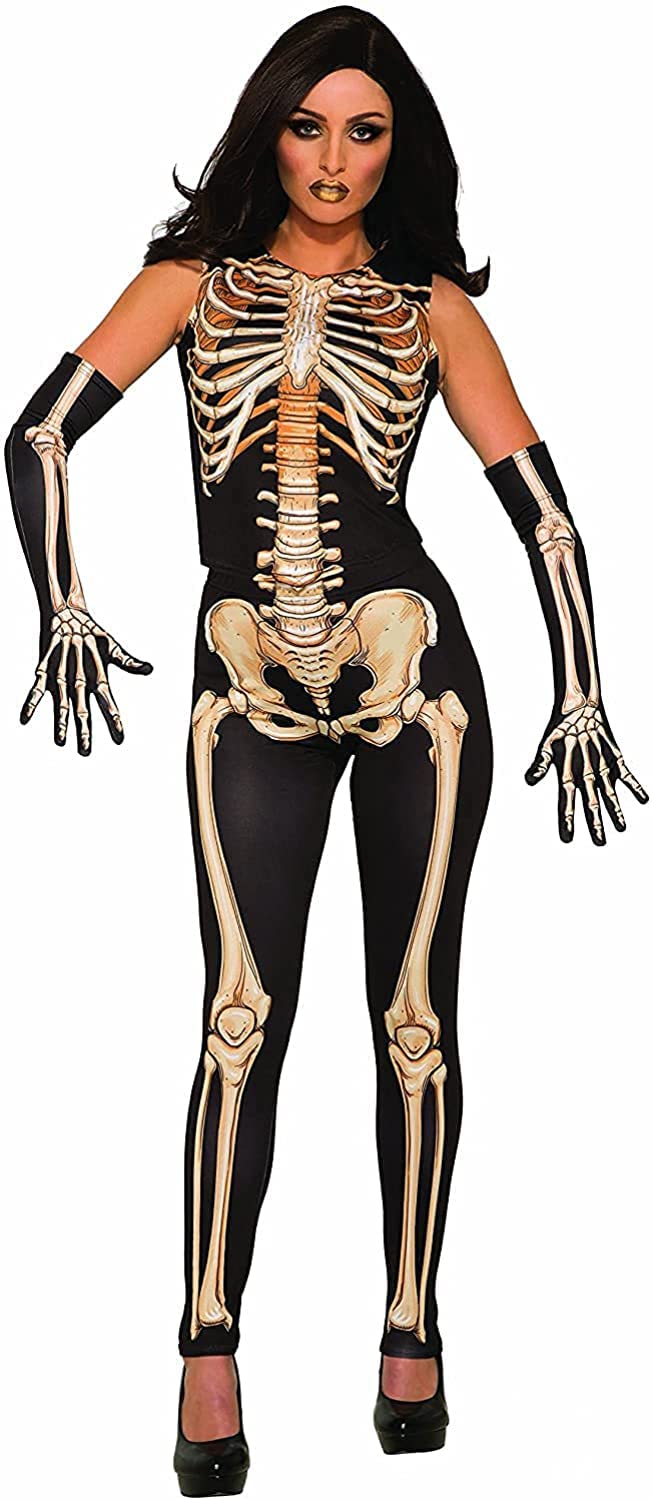 Bristol Novelty AC80994 Lady Bones Costume, Women, Black, White, Yellow