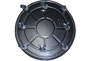 FLRISNTIG 20" Heavy Duty Plant Dolly with Wheels, 380lbs Metal Rolling Plant Stand with Casters, Round Wheeled Planter Caddy Roller Base Carry Potted Tree Flower Pot for Indoor Outdoor Garden, 1 Pack, Black