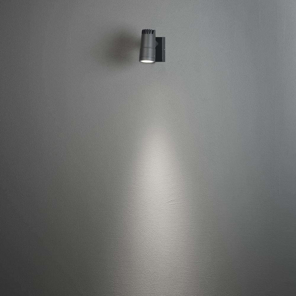 Konstsmide Outdoor Wall Light Mains Powered/Andria Down Modern Outdoor Spotlight/High Power LED 8 Watt Wall Lamp/Adjustable Angle and Beam/Clear Glass Lens/Aluminium/IP54/Anthracite Outside Light - Image 5