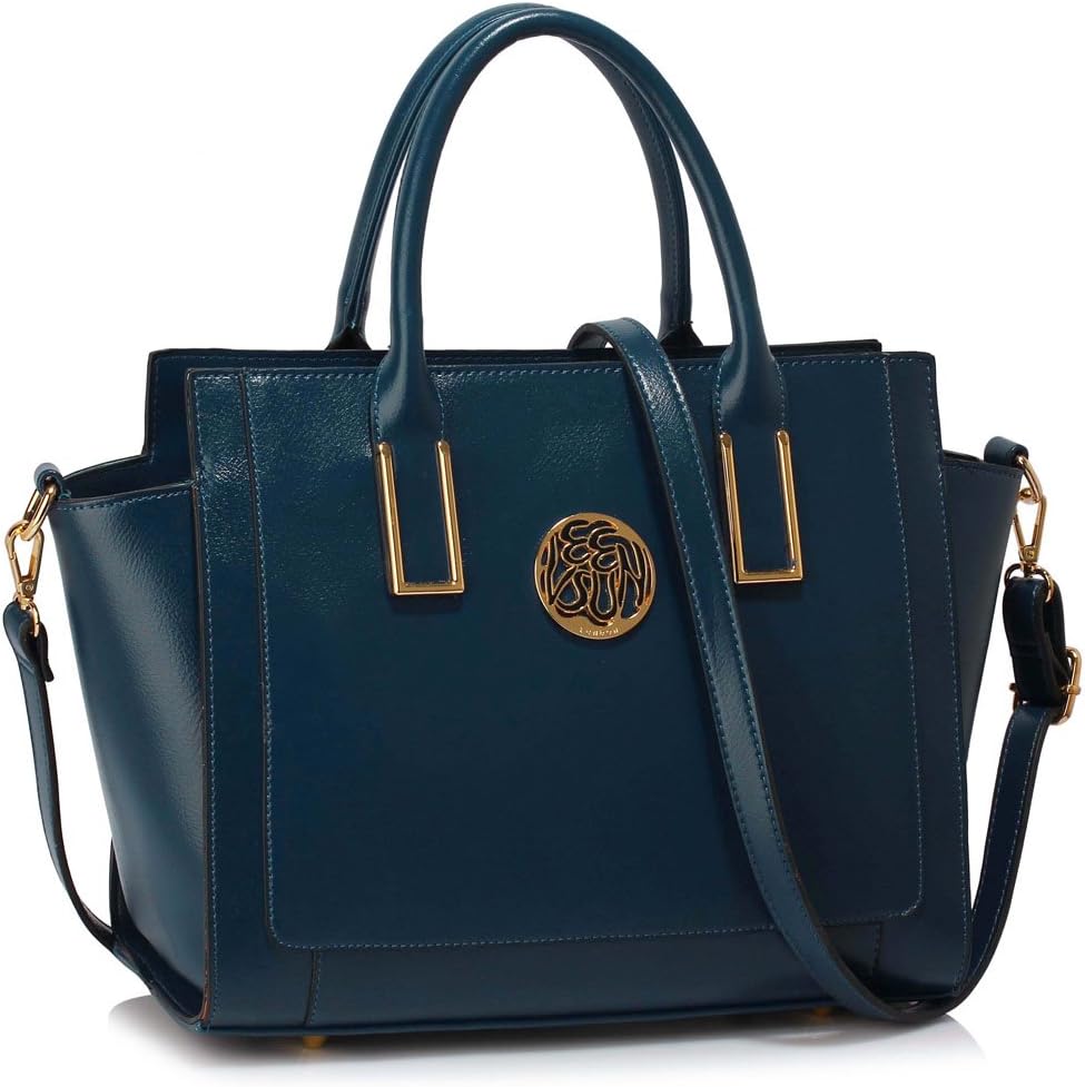 Tote Bags For Women Ladies Shoulder Bags Large Designer Handbags Shoulder Faux Leather Fashion Bags (C - Navy)