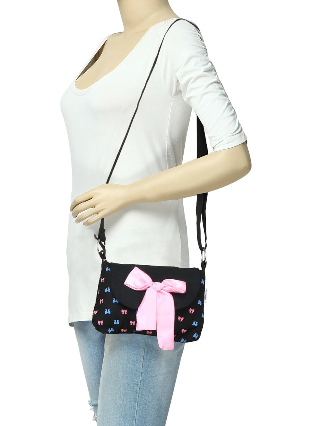 pick pocket girls sling bag (black) (slpinkbow229)