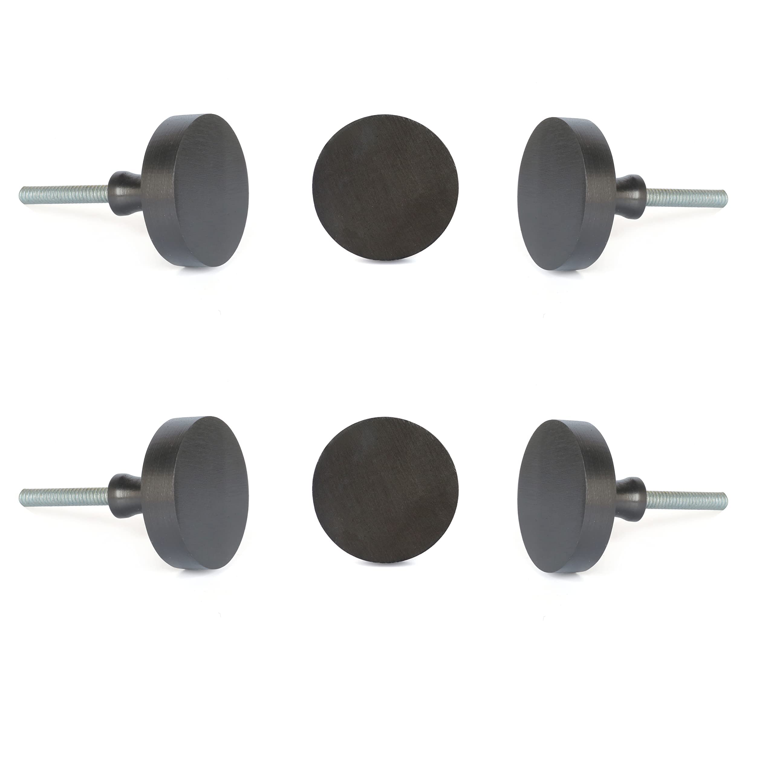 Perilla Home Set of 6 Metal Knobs Kitchen Cabinet Cupboard Door Knobs Dresser Wardrobe and Drawer Pull (Black)