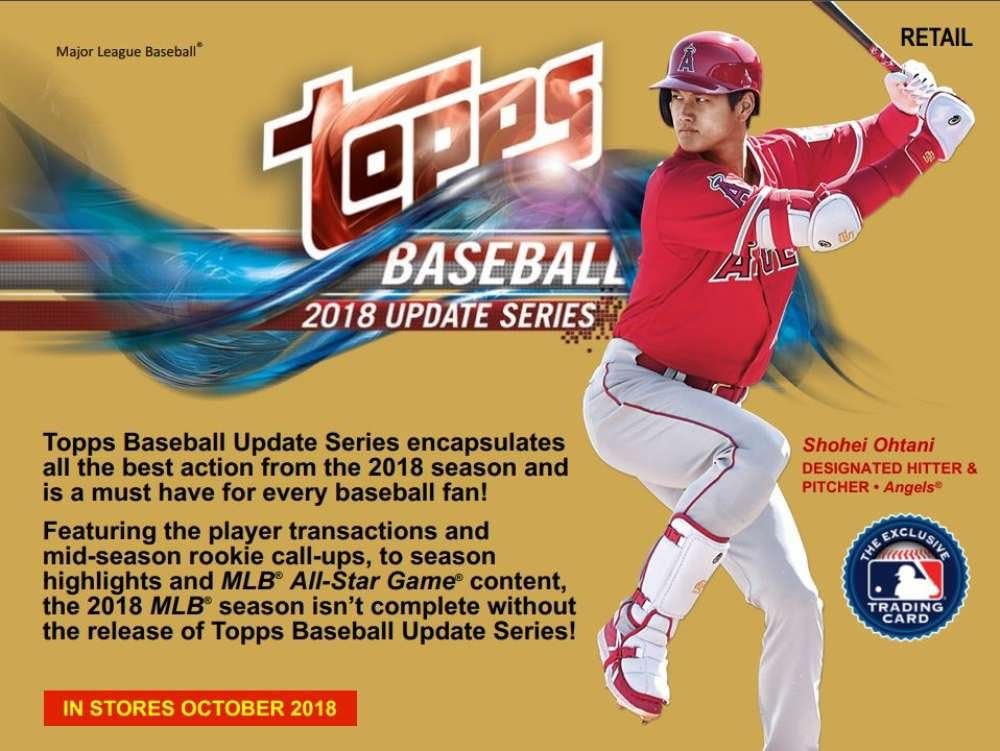 2018 Topps Update Series Baseball Blaster Box (10 Packs/10 Cards + 1 Patch Card)