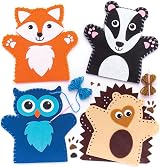 Baker Ross AR637 Woodland Animal Hand Puppet Sewing Kits (Pack of 4) view 1