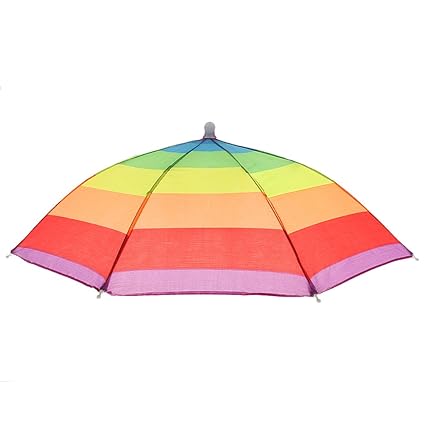 Magideal Fishing Hiking Golf Beach Foldable Headwear Parasol Umbrella Hat Watermelon