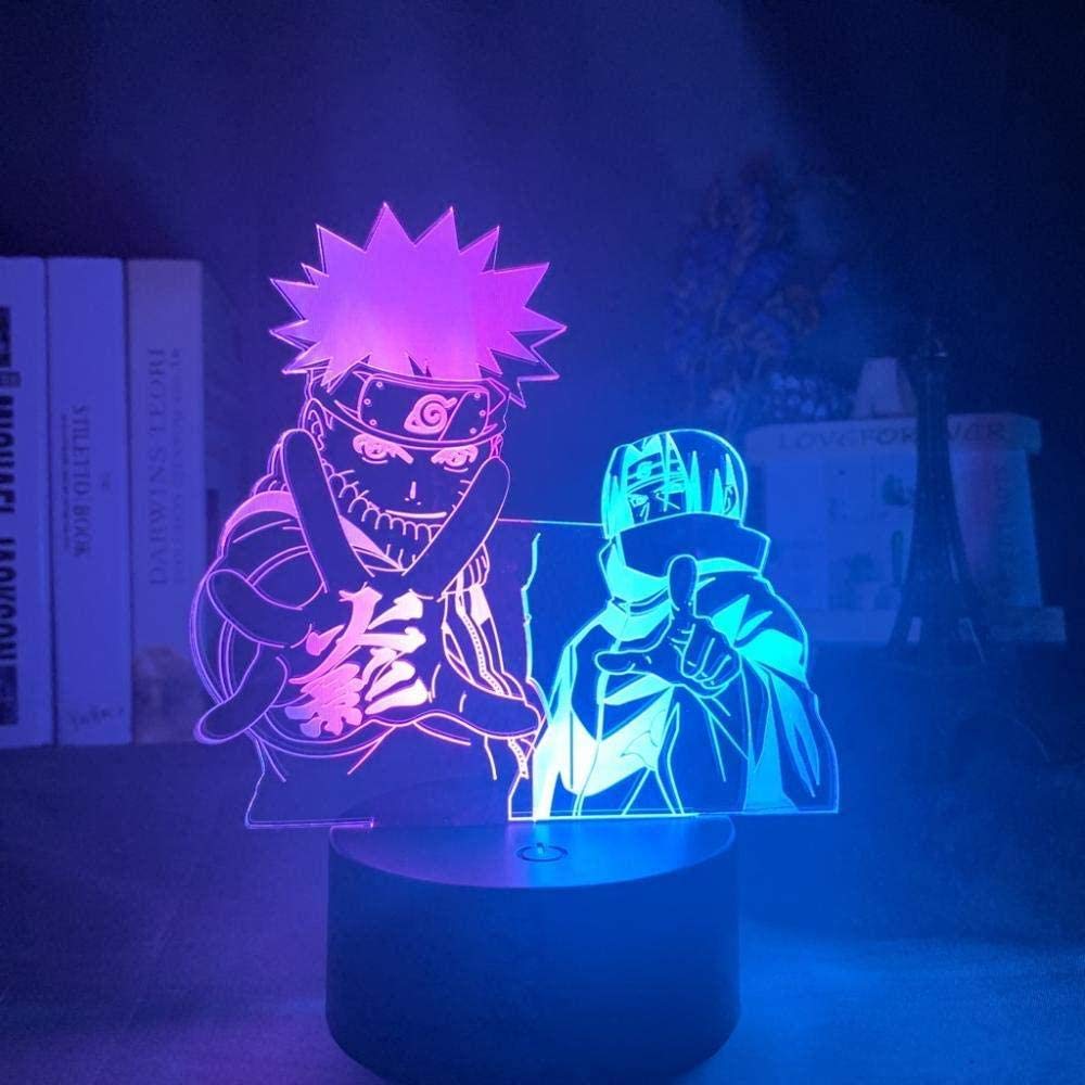 giyiohok 3D-Illusionslampe führte Nachtlicht Naruto Uzumaki und Itachi
