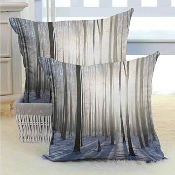 Amazon Com Woodland Throw Pillow Covers Cases Wintertime Forest