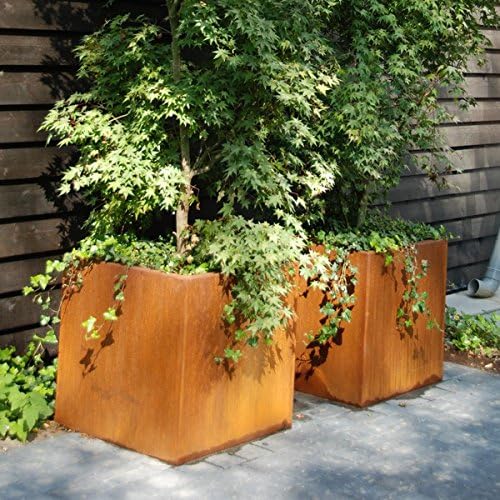 30cm Corten Steel Andes Cube Planter/Tree Pot/Garden/Patio/Home/Flower Tub/Plant Pot