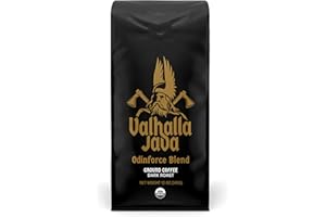 Death Wish Coffee Valhalla Java Dark Roast Ground Coffee, 12 Oz, Bold & Intense Blend of Arabica Robusta Beans, USDA Organic