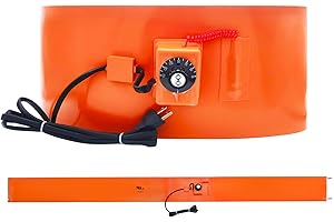 MOPKIUTR 55-Gallon Metal Drum Heater，5 * 68.5 inch Insulated Band Heater，1200 Watt 120 Volt Drum Heater Barrel Band with Temperature Adjustment（UL Certification）