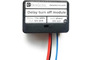 DESELECTRA Easy to use car Timer Switch Relay 1-480 sec delay-Off 20A Direct 12V Out