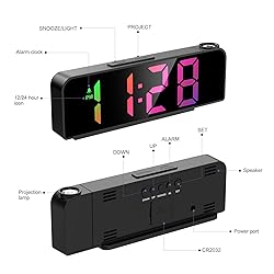 JXTZ Projection Alarm Clock, Alarm Clocks with