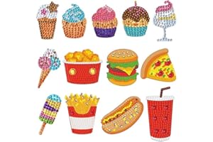 Fadgesy Diamond Painting Kit for Kids,5D DIY Diamond Painting Stickers,Kids for Boys and Girls Ages 4-8,6-12 Birthday Gifts for Girl (X-Hamburg Ice Cream 13pcs)