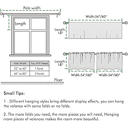 MIULEE Window Valance Half Sheer Curtains Rod