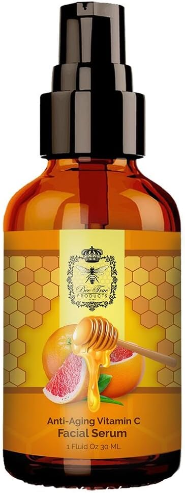 Vitamin C Anti Aging Face Serum Made With Raw Honey Vitamin E Grapefruit Seed Oil For Hydrating & Facial Skin Care - 1 fl. ounces