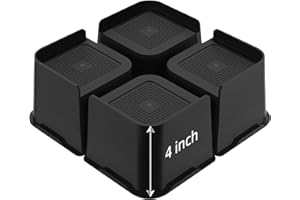 JONHWI Lot de 4 rehausseurs de lit, blocs de levage surdimensionnés de 10,2 cm pour lit, canapé, bureau, table, élévateurs de