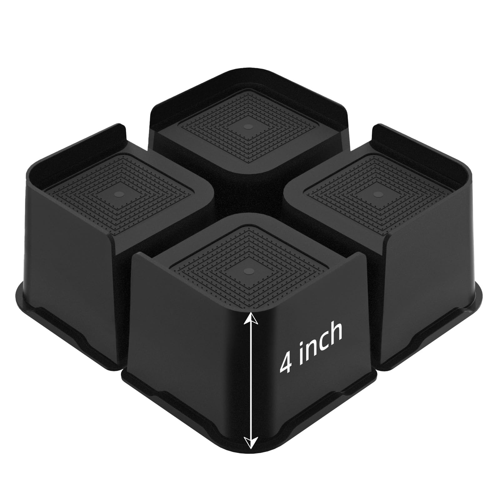 JONHWI Bed Risers, Oversized Furniture Risers, 4 inch Raise Blocks for ...