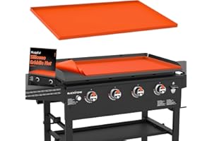 HUGGFUL Silicone Griddle Mat for Blackstone 28in, Silicone Grill Mat, Griddle Cover for Outdoor Grills, Rubber Mat for Black Stone Griddle, Heat-Resistant Grilling Cover. Heavy Duty Griddle Mat(Light Orange)