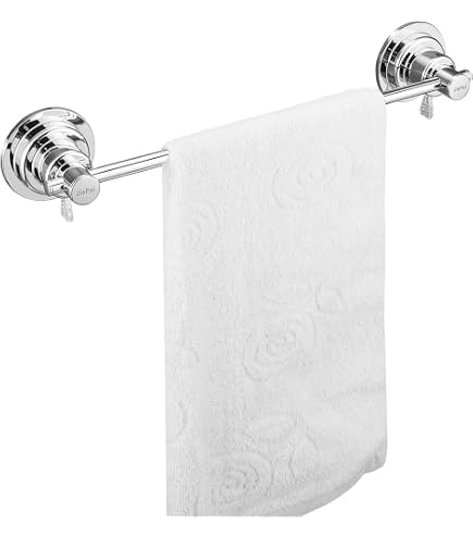 Suction Cup Towel Bar – Adjustable Stainless Steel Rack, 23.6 Inch Extendable Pole, Rotatable No-Drill Mount For Bathroom, RV, Boat, Tile (30x11.2x7.5cm)