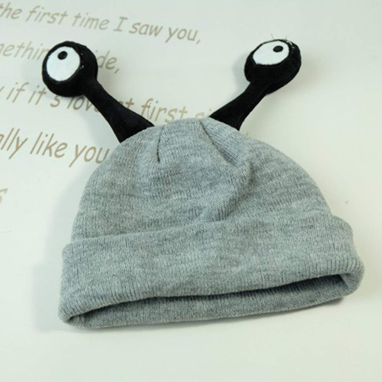 昆虫帽子 Liobaba キュートなテントクルズ ニット帽 暖かい 赤ちゃん 子供用 カートゥーンハット オールマッチソリッドカラーキャップ B07jcbn6bp グレー 帽子キャップハット 超格安一点