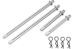 ASTIBYM 4Pcs RC Car Shell Column,Aluminum Alloy Body Post Mounts RC Car Shell Column Front Rear Extended Body Post Mount for Axial SCX10 90046 1/10